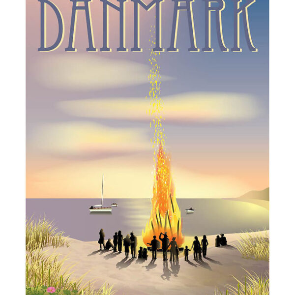 Vissevasse Plakat - 15x21 cm - Danmark - Sankt Hans