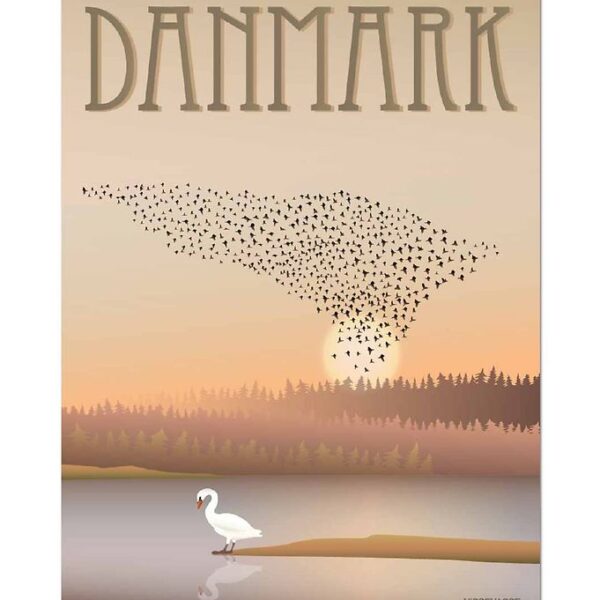 Vissevasse Plakat - 30x40 - Danmark - Sort Sol