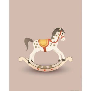 Vissevasse Plakat - 30x40 - Rocking Horse - Rosa