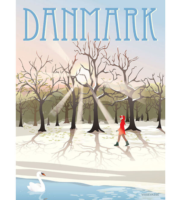 Vissevasse Plakat - 30x40 cm - Danmark - Vintersol Vissevasse Plakat - 30x40 cm - Danmark - Vintersol