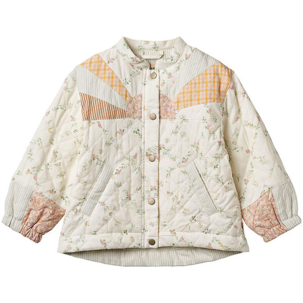 Wheat Jakke - Quiltet - Inga - Ivory Checked Flowers