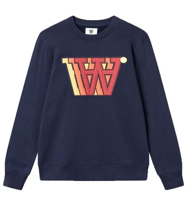 Wood Wood Sweatshirt - Tye Applique - Navy Wood Wood Sweatshirt - Tye Applique - Navy