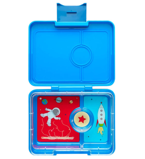 Yumbox Madkasse m. 3 Rum - Bento Snack - Surf Blue/Rocket Yumbox Madkasse m. 3 Rum - Bento Snack - Surf Blue/Rocket