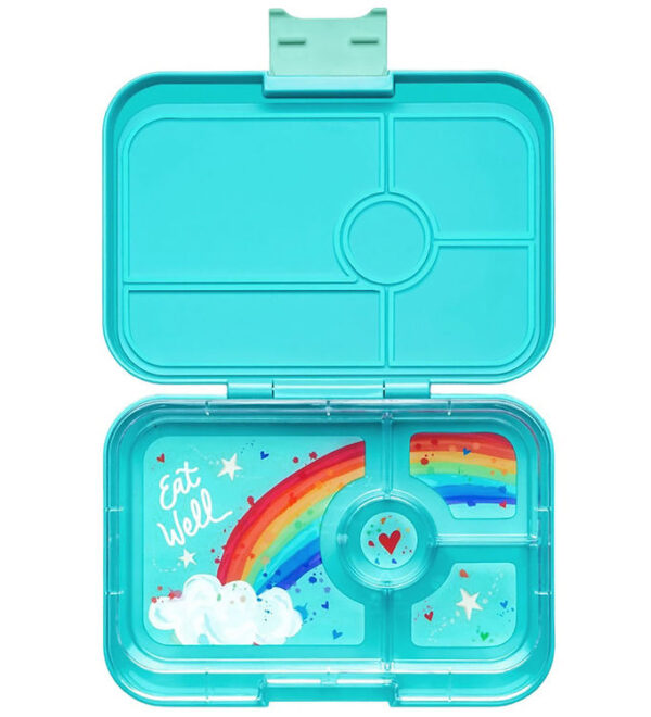 Yumbox Madkasse m. 4 Rum - Bento Tapas - Antibes Blue - Rainbow