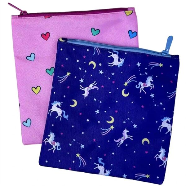 Yumbox Sandwich Bag - Madposer - Hjerter & Enhjørninger - 2 stk.