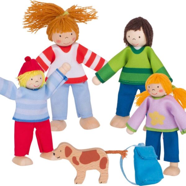 goki | Dukkehus - Dukkefamilie inkl. hund