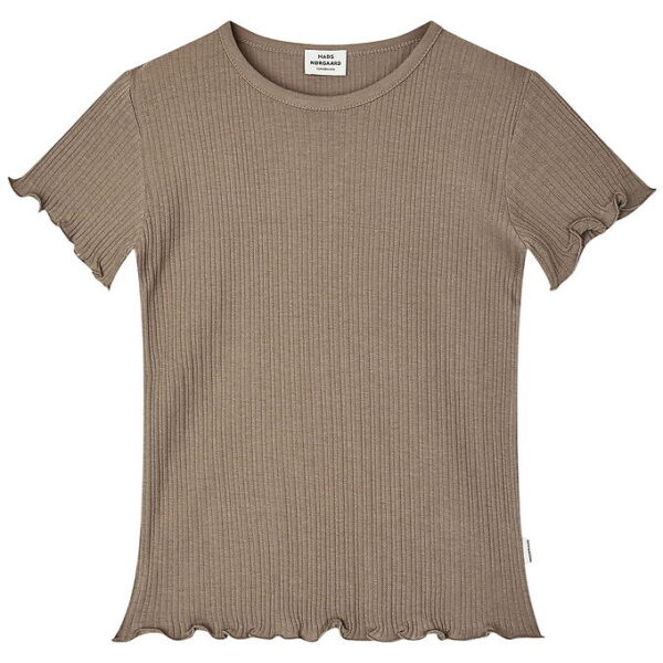 mads Nørgaard T-shirt - Rib - Hulmønster - Pointella - Walnut