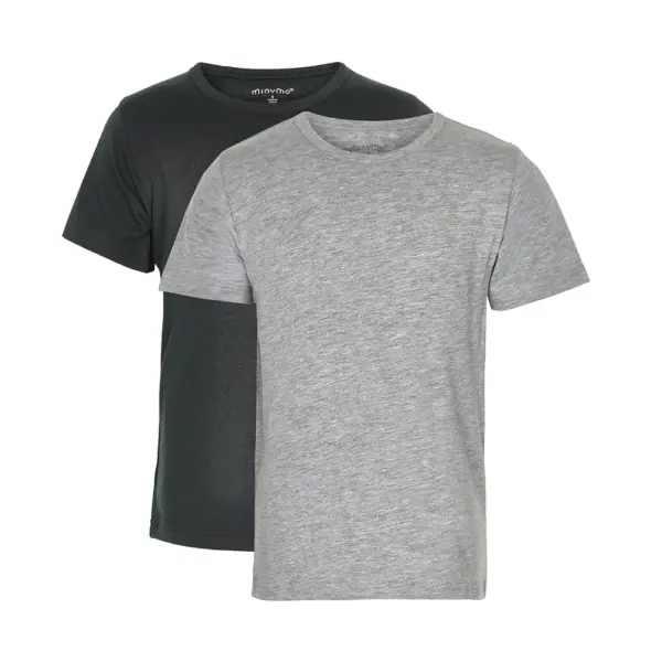 2 Pak Basic T-Shirts - 193 Anthracite Black - 110