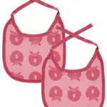 2 pak lille hagesmæk med æbler - Sea pink