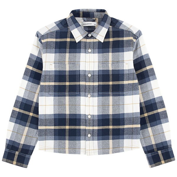 Abercrombie & Fitch Skjorte - Navy Blazer/Beige