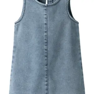 Amelia Denim Kjole - Medium Blue Denim - 110