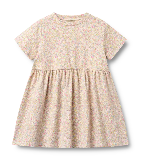 Anna Jersey Kjole - Blush Flower Meadow - 128