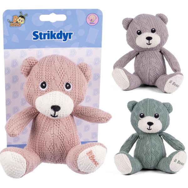 B BEEZ Knitted Bamse 14 cm. - aktivitets legetøj - Legekammeraten.dk