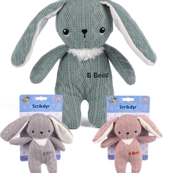 B BEEZ Knitted Kanin 14 cm. - aktivitets legetøj - Legekammeraten.dk
