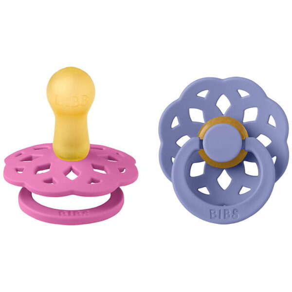 BIBS Boheme Sutter - Str. 2 - Rund - 2-pak - Bubblegum/Peri