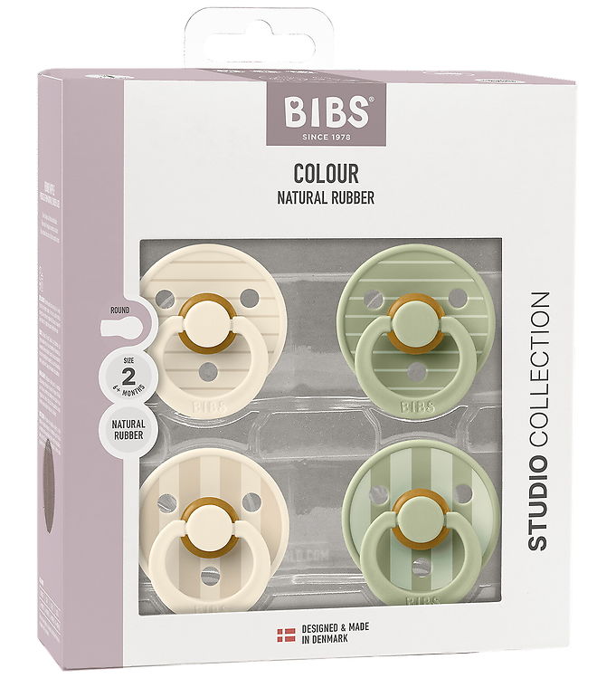 BIBS Colour Sutter - 4-pak - Str. 2 - Ivory/Vanilla/Sage