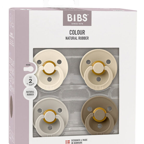 BIBS Colour Sutter - Str. 2 - 4-pak - Rund - Vanilla Mix