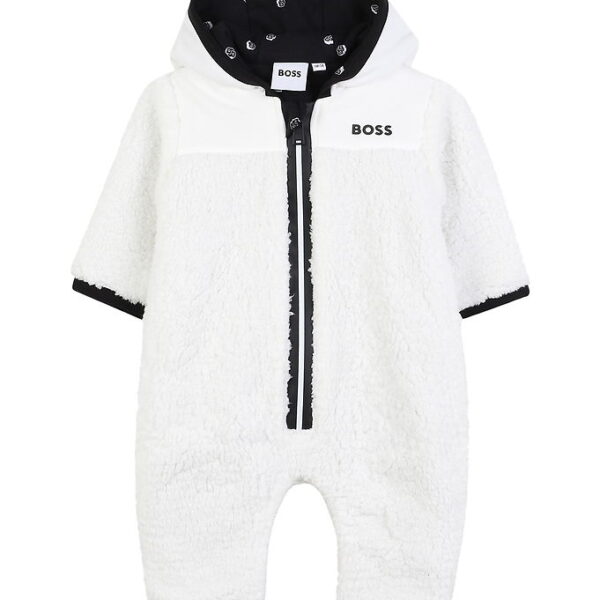 BOSS Heldragt - Teddyfleece - Offwhite m. Navy