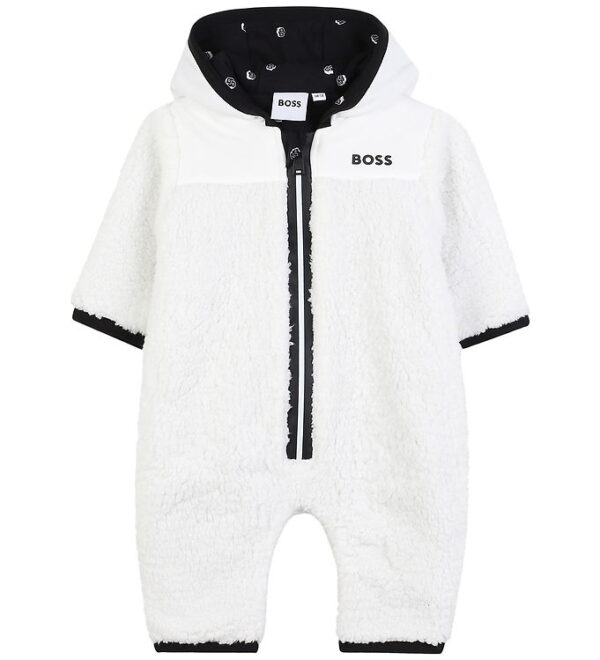 BOSS Heldragt - Teddyfleece - Offwhite m. Navy