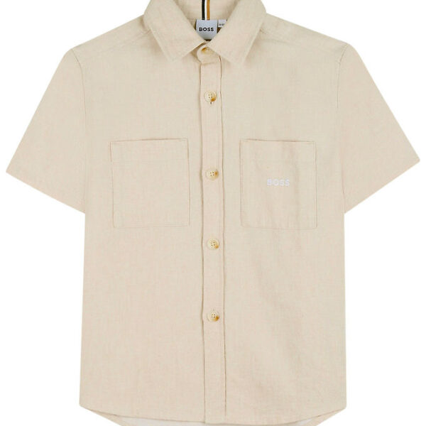 BOSS Skjorte - Hør/Bomuld - Ivory