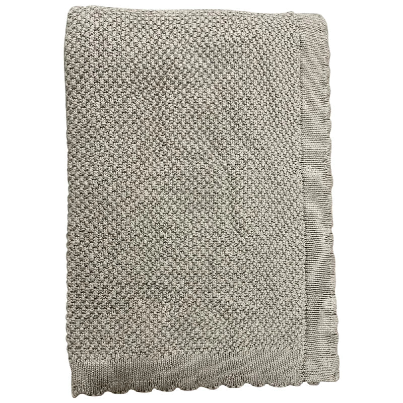 Baby Plaid - Bomuld Strikket Imp. 457 - Mos Grøn