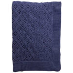 Baby Plaid - Bomuld Strikket Imp. 81a - Mellemblå