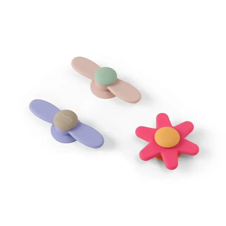 Baby Spinners med sugekop - 3-pak - Pink