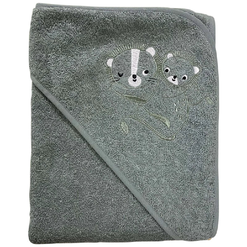 Badeslag Grøn m/ Mor & Barn Apl. Str. 75x75 cm. Oeko Tex