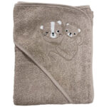 Badeslag Sand m/ Mor & Barn Apl.Str. 100x100 cm. Oeko Tex