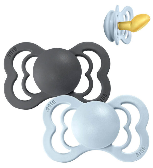 Bibs Couture Sutter - Str. 2 - 2-pak - Anatomisk - Iron/Baby Blu Bibs Couture Sutter - Str. 2 - 2-pak - Anatomisk - Iron/Baby Blu