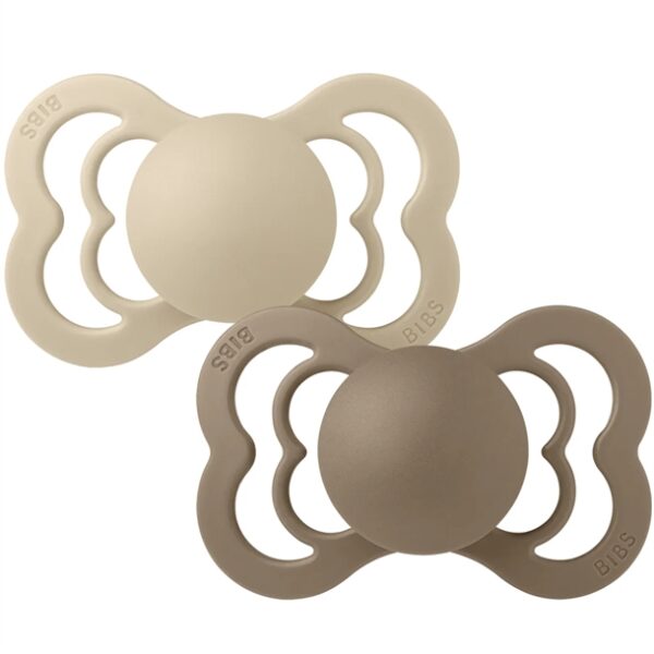 Bibs Supreme Sutter - Str. 2 - Naturgummi - 2-pak - Vanilla/Dark Oak
