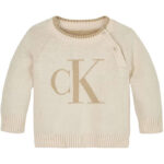 Calvin Klein Bluse - Strik - Floffy Logo - Whitecap Gray