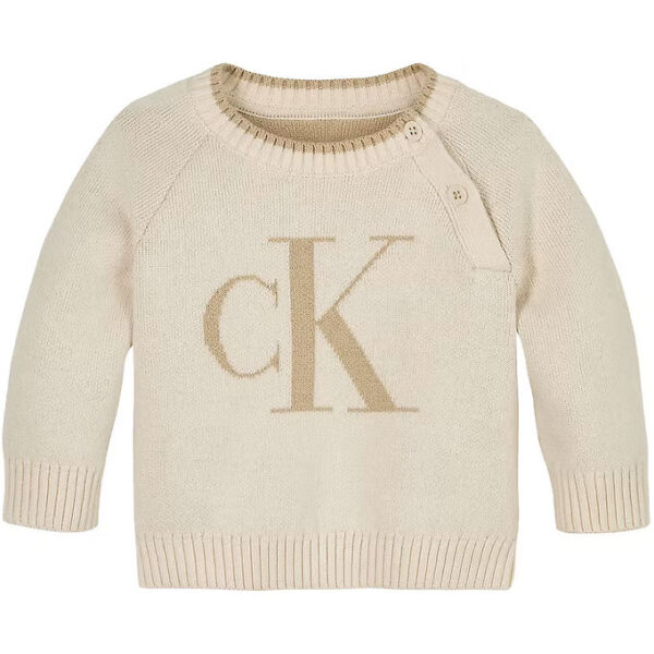 Calvin Klein Bluse - Strik - Floffy Logo - Whitecap Gray