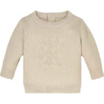 Calvin Klein Bluse - strik - Monogram - Whitecap Gray