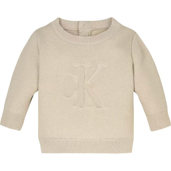 Calvin Klein Bluse - strik - Monogram - Whitecap Gray