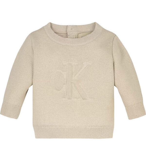 Calvin Klein Bluse - strik - Monogram - Whitecap Gray