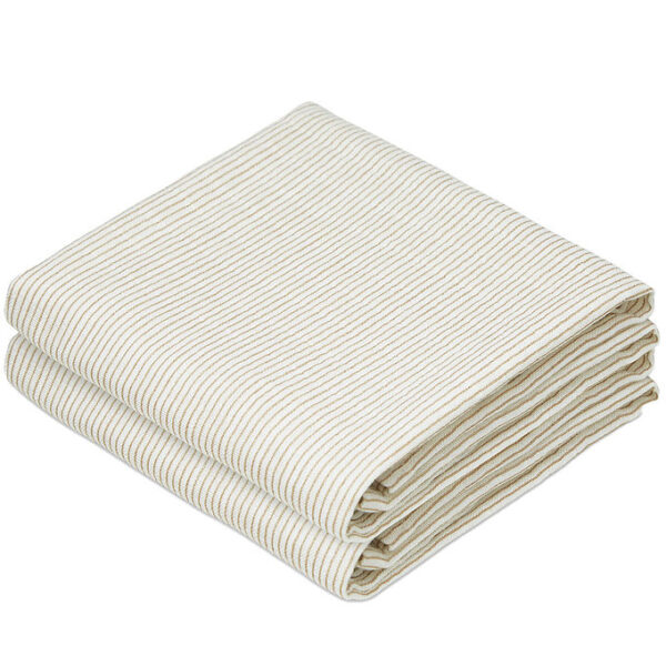Cam Cam Stofbleer - 70x70 cm - 2-pak - Classic Stripes Camel
