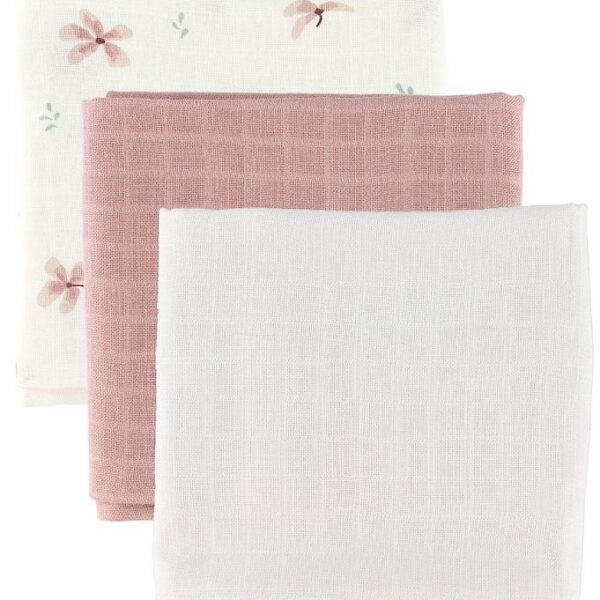 Cam Cam Stofbleer - 72x72 - 3-pak - Windflower Creme/Dusty Rose