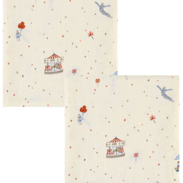 Cam Cam Stofbleer - Musselin - 70x70 cm - 2-pak - Carousel