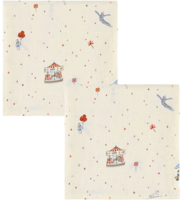 Cam Cam Stofbleer - Musselin - 70x70 cm - 2-pak - Carousel Cam Cam Stofbleer - Musselin - 70x70 cm - 2-pak - Carousel