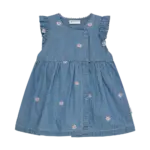 Chambray Kjole - Faded Denim - 80