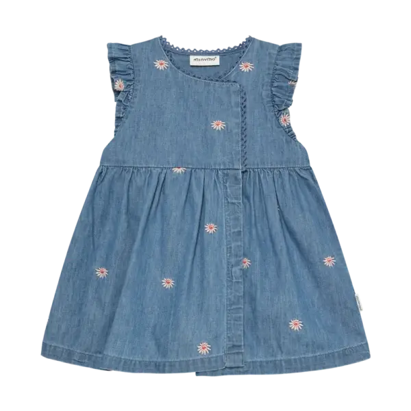 Chambray Kjole - Faded Denim - 80