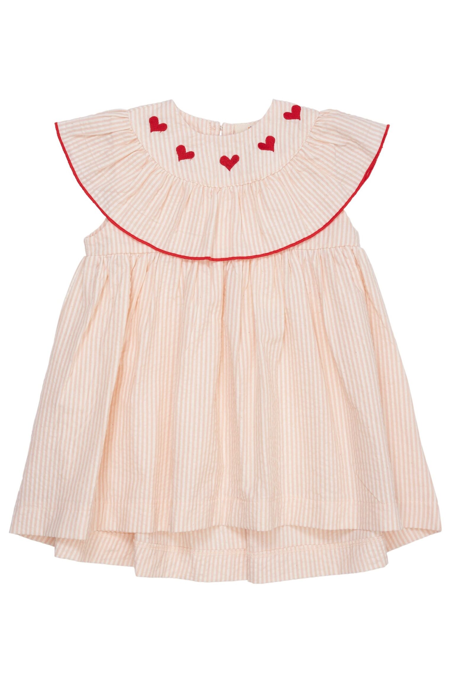 Copenhagen Colors Kjole med hjerter - Dusty Rose/Cream stripe - 62 cm