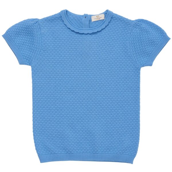 Copenhagen Colors Margueritte Strik T-shirt - Sky Blue - 86 cm