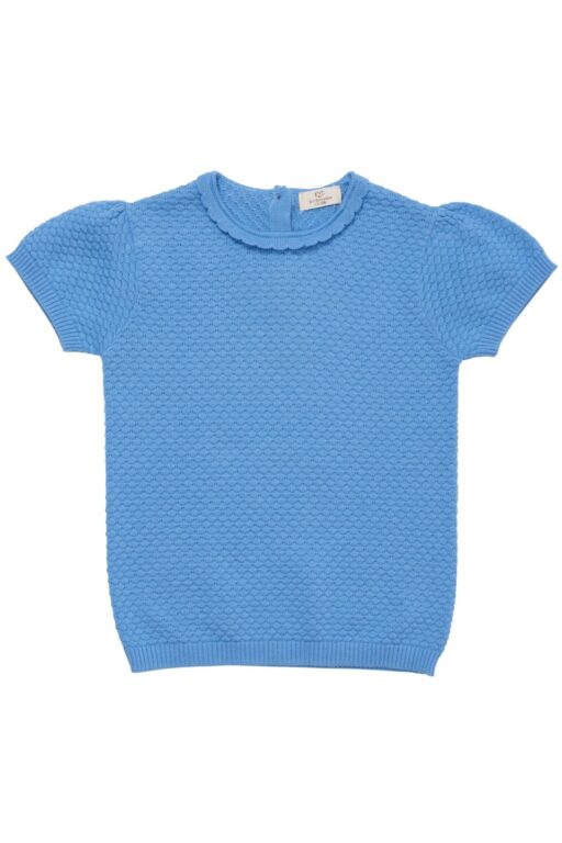 Copenhagen Colors Margueritte Strik T-shirt - Sky Blue - 86 cm