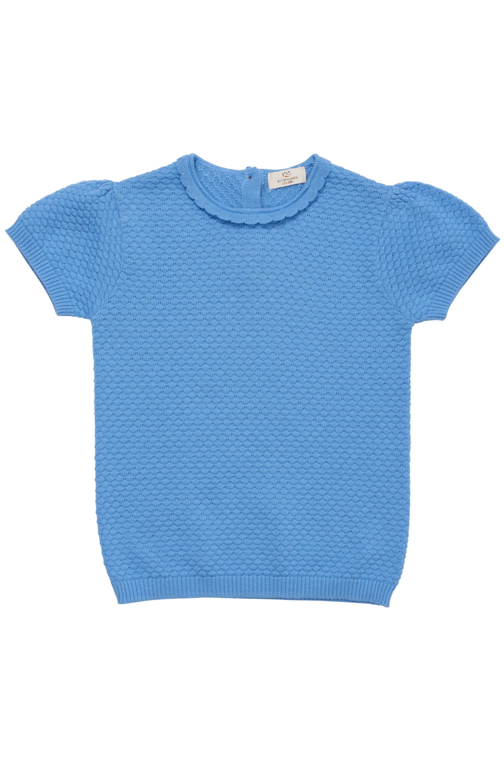 Copenhagen Colors Margueritte Strik T-shirt - Sky Blue - 86 cm