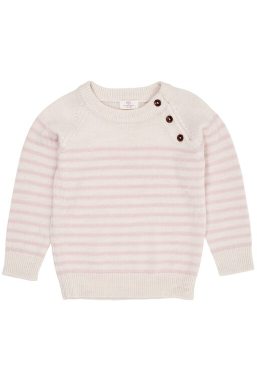 Copenhagen Colors Merino Classic Striped Pullover - Cream/Dusty Rose - 86 cm Copenhagen Colors Merino Classic Striped Pullover - Cream/Dusty Rose - 86 cm