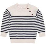 Copenhagen Colors Merino Classic Striped Pullover - Cream/Navy - 86 cm