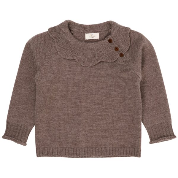 Copenhagen Colors Merino Margueritte Blouse - Natural Melange - 86 cm