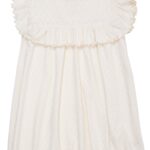 Copenhagen Colors Pointelle Hjerte Kjole - Cream - 92 cm